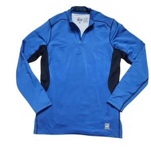 Nike Pro Combat Blue and Black Long Sleeve Pullover